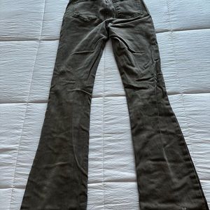 Brown boot cut low waist jeans